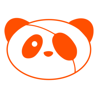 Covered Eye Panda Decal (Orange)